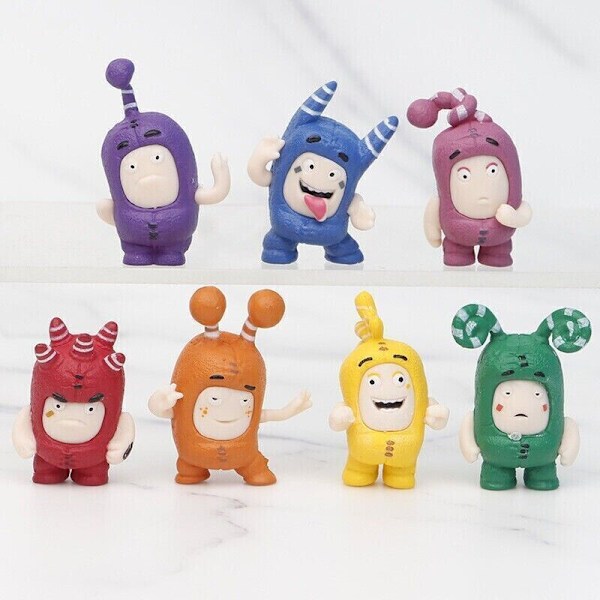 7 st Anime Tecknad Oddbods Leksak Docka PVC Figur Samlarobjekt Modell Set Gåva Barn