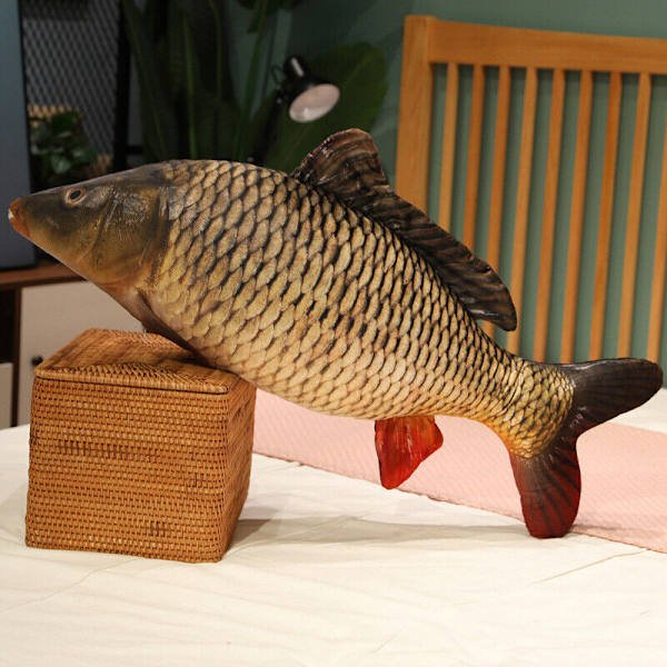 Fisk Crucian Carp Mandarin Chub Mjuk plysch leksak Teddy stoppade dockor Barn Bomull Chub 60CM