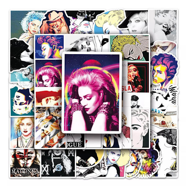 50X Madonna Singer Queen of Pop Stickers Scrapbook Graffiti Protrait Telefon Ipad