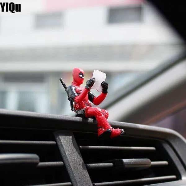 Ny Sittande Mini Deadpool Actionfigur Leksak Topper/Bil Interiör Dekoration Utan Kartong Sleeping Dead Attendant