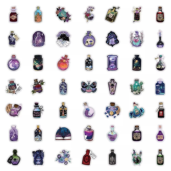 50 st Novelty Magic In Jar Potion Flaska Bristol Hydro Flask Graffiti Stickers