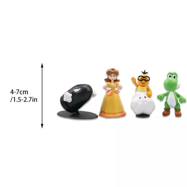 48 st Super Mario Bros Mini Figurer Luigi Modelldocka Leksaker Modell Tårta Dekoration Set Stickers