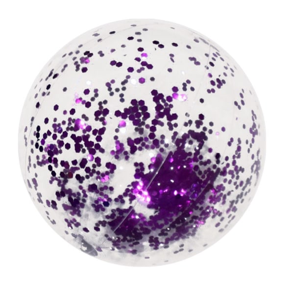 Transparent PVC uppblåsbar badboll Elastisk badboll Konfetti boll poolleksak Purple