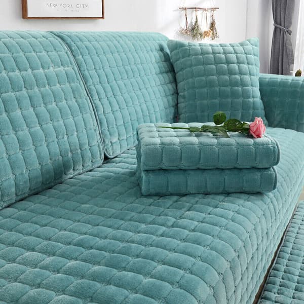 Mjuk Plysch Sofföverdrag Universal Soffa Halkfri Matta Sofflounge Soffhandduk leksak Thicken-Camel 40*40cm