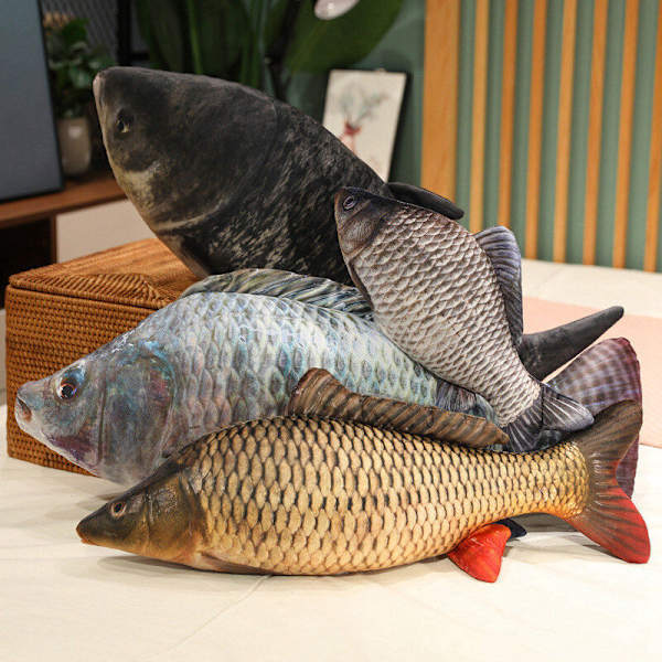 Fisk Crucian Carp Mandarin Chub Mjuk plysch leksak Teddy stoppade dockor Barn Bomull Chub 60CM