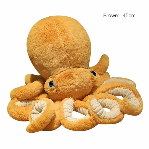 Söt bläckfisk fylld mjuk plysch docka kudde Lovely Animal Toy Present för barn Present 45cm Brown