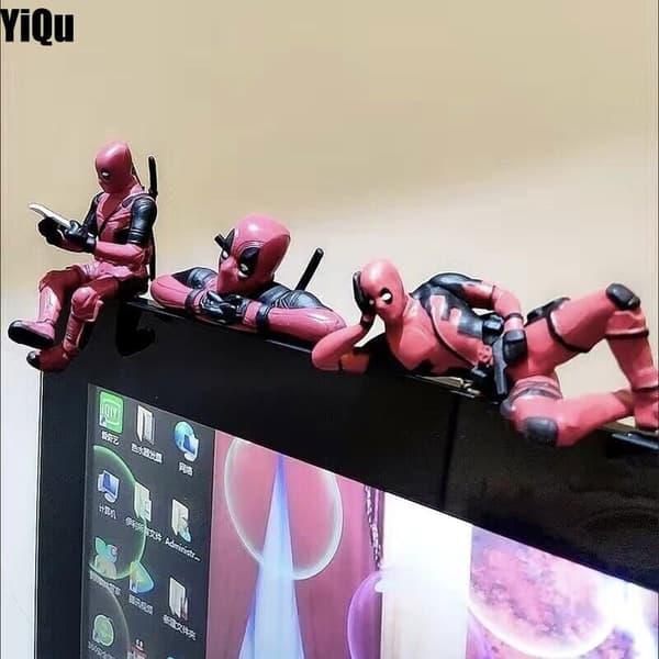 Ny Sittande Mini Deadpool Actionfigur Leksak Topper/Bil Interiör Dekoration Utan Kartong Sleeping Dead Attendant