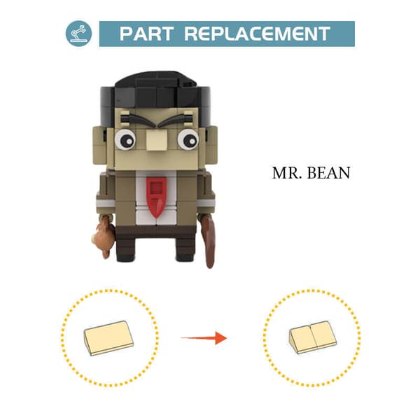 Moc Mr. Beaned Brickheadz Klassisk Film Byggklossar Set Modell