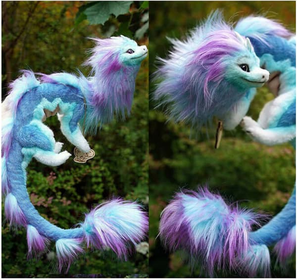 Ny 50 Cm Raya and The Last Dragon Sisu Stuffed Plush Simulation Animal present blue purple dragon