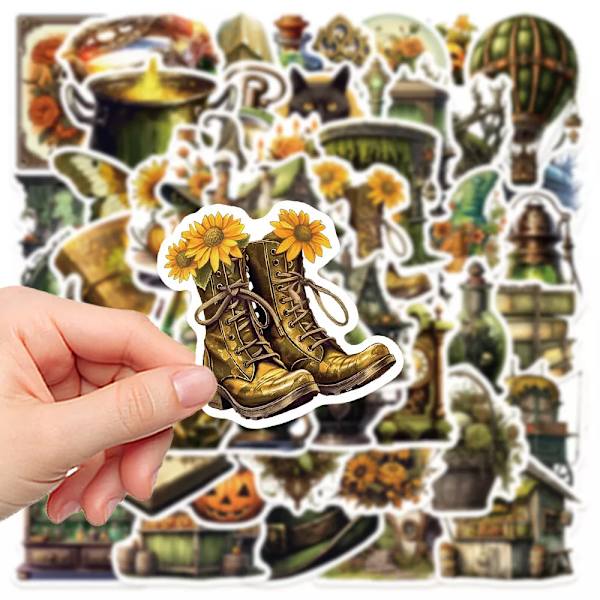 50 st Magic Witch Wizard Theme Kittel Potion Scrapbook Graffiti Harry Stickers