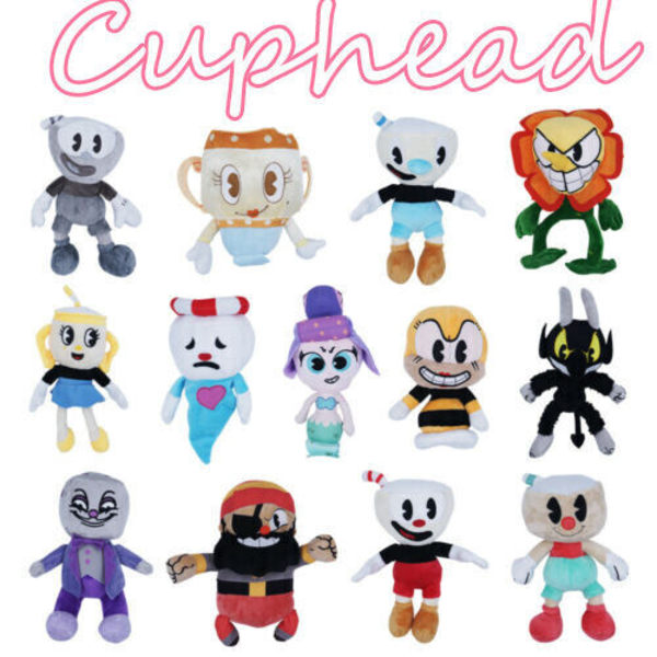 Cuphead Mugman Devil Demon Carnation Mecup Brocup Plyschdocka Gosedjur 4#Rumor Honeybottoms