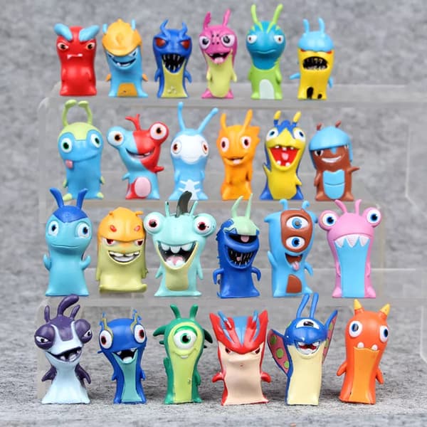 Slugterra 24st Lot Actionfigurer PVC-leksaker Burpy Bludgeon Slugs Barngåva