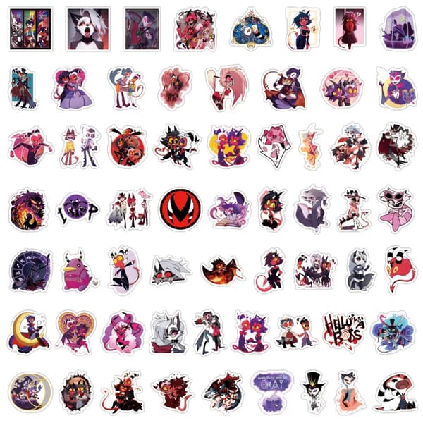 120X Helluva Boss Blitzo Moxxie Stickers Hitman hellhound Loona iPhone Bulk Rea