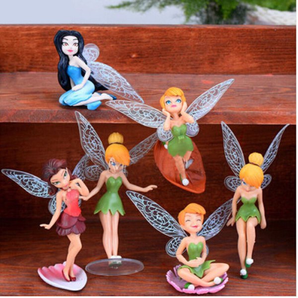 6 st Blomma Pixie Fairy Presenter Miniatyr Dekor Statyett Hemgård Prydnad Trädgård