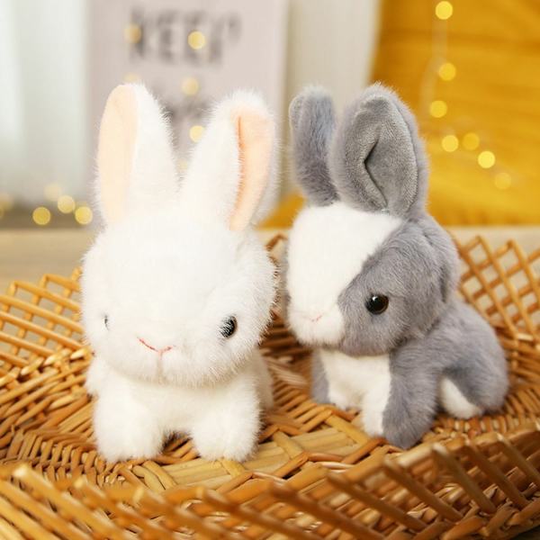 1 ST tecknad plysch kanin leksak små dockor mjuk kanin bukett semester gåva white-Bunny