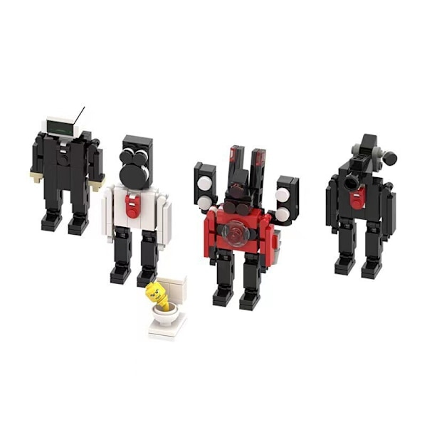MOC Skibidi Toalett Byggklossar Set Titan Speakerman Cameraman Tvman Klossar 36