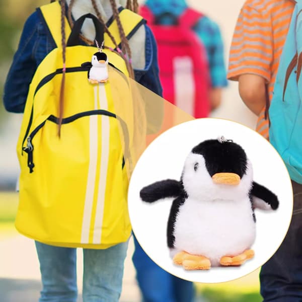Pingvin gosedjur med nyckelring Plysch Penguin Nyckelring Leksakspresent