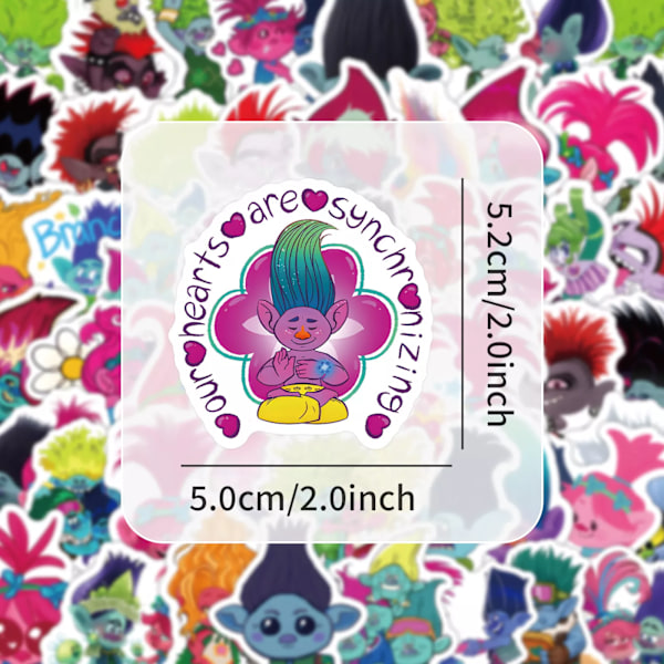 50/100 st Lyckotroll Stickers Gammal Skandinavisk Folklore Högtid i Harmoni 50pcs Trolls B