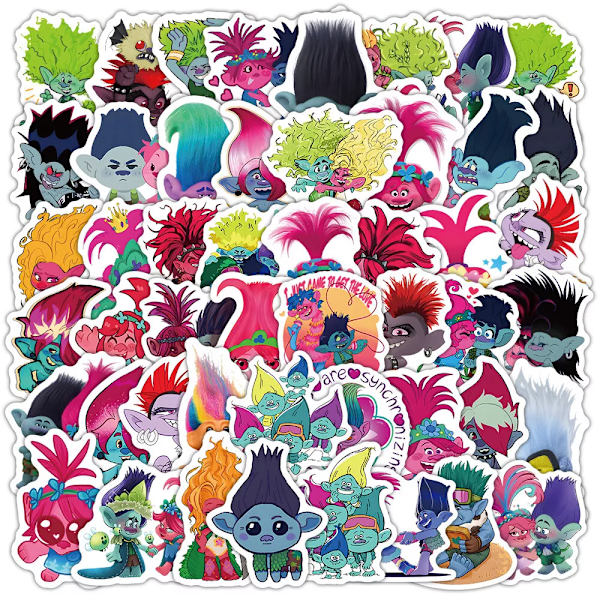 50/100 st Lyckotroll Stickers Gammal Skandinavisk Folklore Högtid i Harmoni 50pcs Trolls B