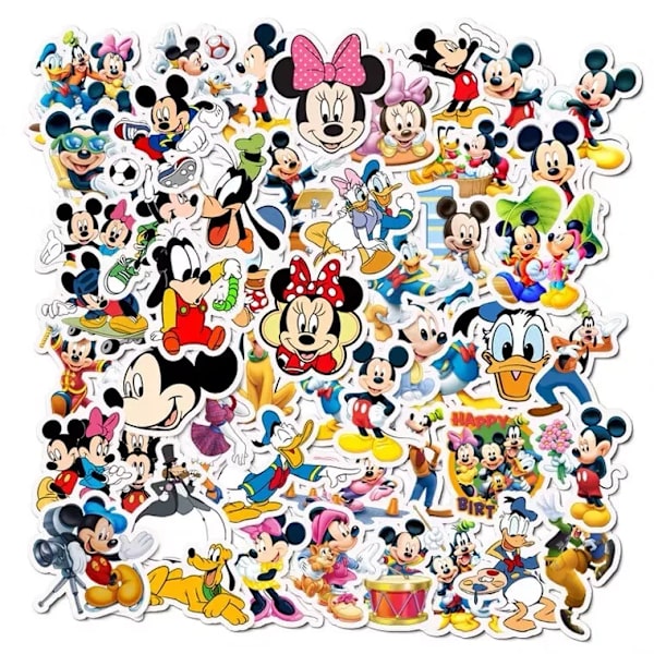 50 Musse Pigg Minnie Mouse Kalle Anka klistermärken Tecknad dekaler Graffti Scrapbook Art