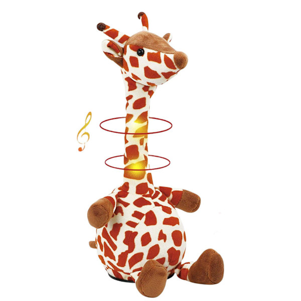 Giraffe Plysch Talking Giraffe Repeterar vad du säger Shaking Head Electric