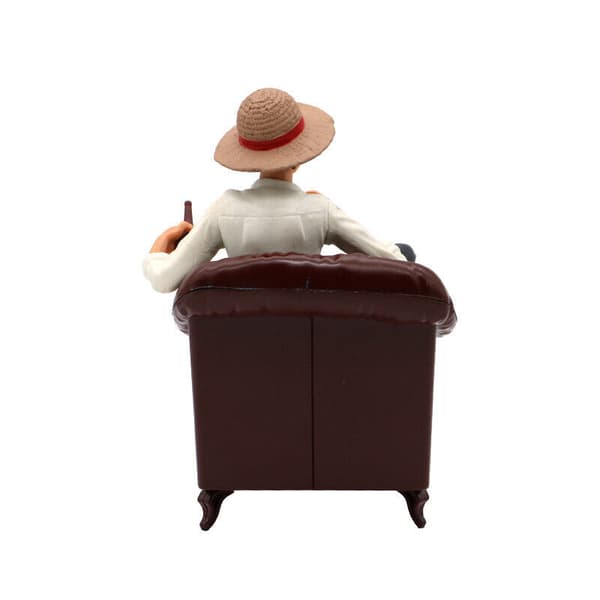 ONE PIECE Anime Luffy med soffa Actionfigur Topper Leksakstårta Bildekoration Presenter White