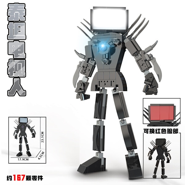 MOC Skibidi Toalett Byggklossar Set Titan Speakerman Cameraman Tvman Klossar 41