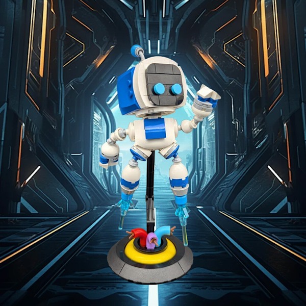 MOC Astro Bot Byggklossar med Ställ Spel Echnology Robot Modell Leksak 19 cm
