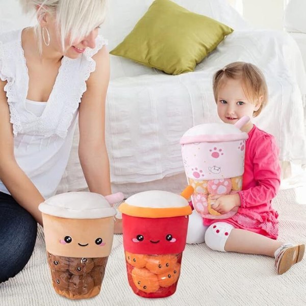 Bubble Tea Boba Cup Squishmallow Plyschleksak Kudde Kudde Barn Födelsedagspresent Brown