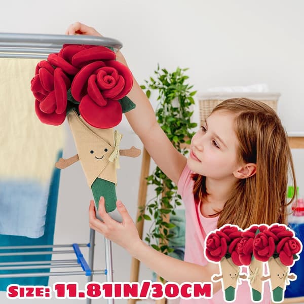 Frieri Blomma Docka Ros Bukett plysch mjuk present för alla hjärtans dag leksak