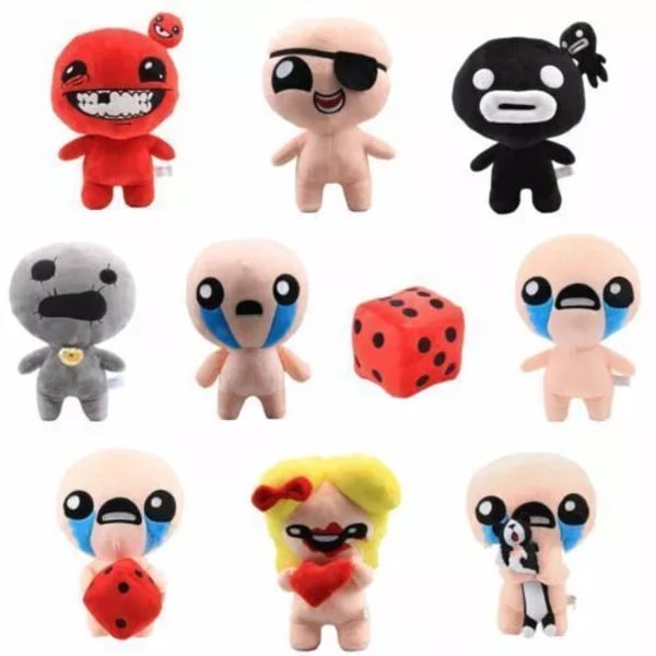 The Binding of Isaac Rebirth Keeper Super Meat Boy Magdalena Plyschleksaksdocka 12'' Isaac with D6 Dice
