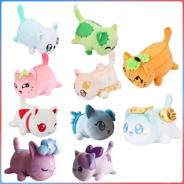 Meemeows Mat Aphmau Kattdocka Gosedjur Plyschdocka Donut Burger Fylld Present~ Doughnut