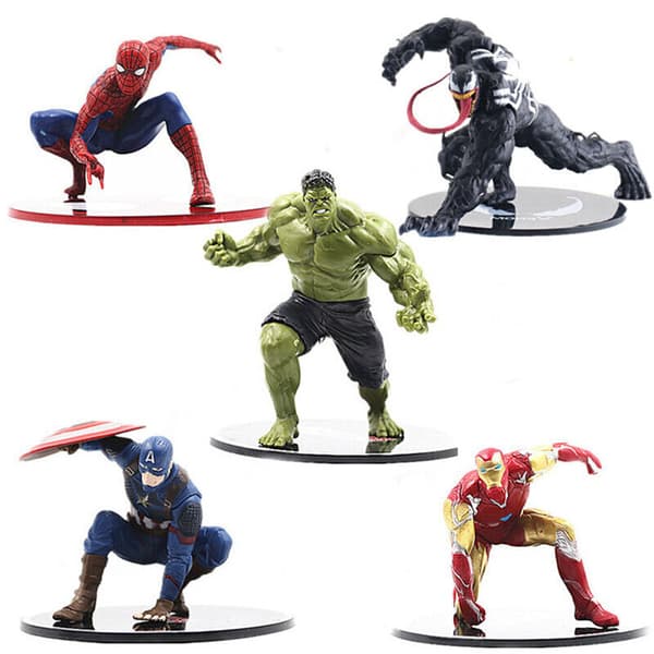 Marvel Avengers Iron-man Spiderman-Action Hulkfigurer SuperHero Toy With Base Venom