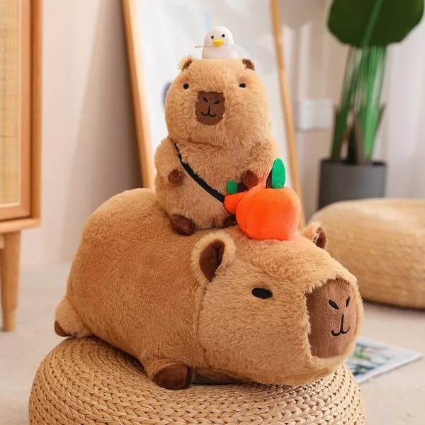 Capybara plyschleksak fyllda plyschar Mjuka gosedjur docka kudde julklappar Lying down (squeaking) 40cm