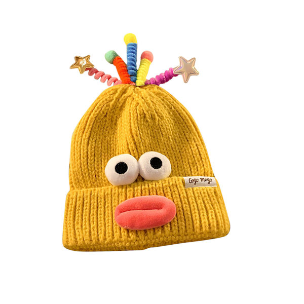 Monster Shrek Vinter Stickad Mössa Beanie Ull Rolig Cap Nyhet Kvinnor / Män Yellow One Size