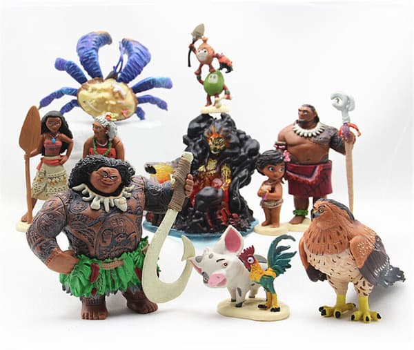 10 st Moana figurdocka set statyettleksaker Cake Topper Samlarbara barnpresenter
