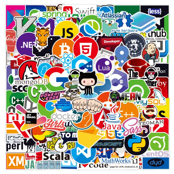 100 st Programmering Java C++ Coding Hacker Coder IT Engineers Stickers Room Decal