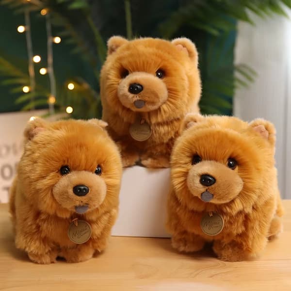 30 cm Kawaii Simulation Fluffy Chow Chow Hund Plyschleksak Söt Livslevande Valp Husdjur St