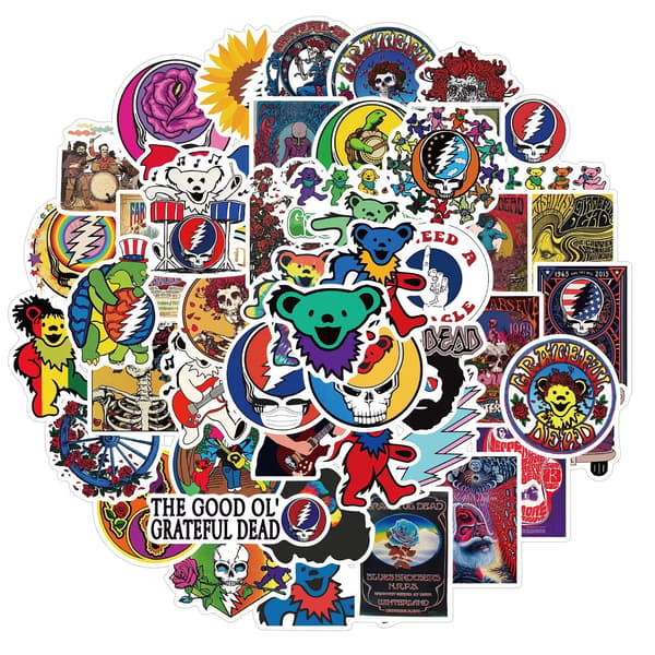 50X Rock Band Greatful Dead Stickers Deadhead Collection Symbol Guitar Scrapbook