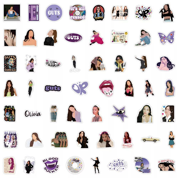 110X Olivia Rodrigo Guts Stickers Vampire Lacy Guitar Hydro Flask Album Graffiti