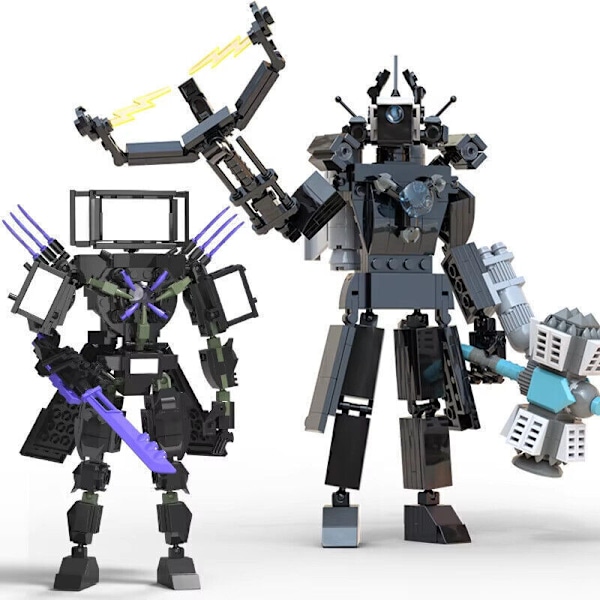 MOC Skibidi Toalett Byggklossar Set Titan Speakerman Cameraman Tvman Klossar 3