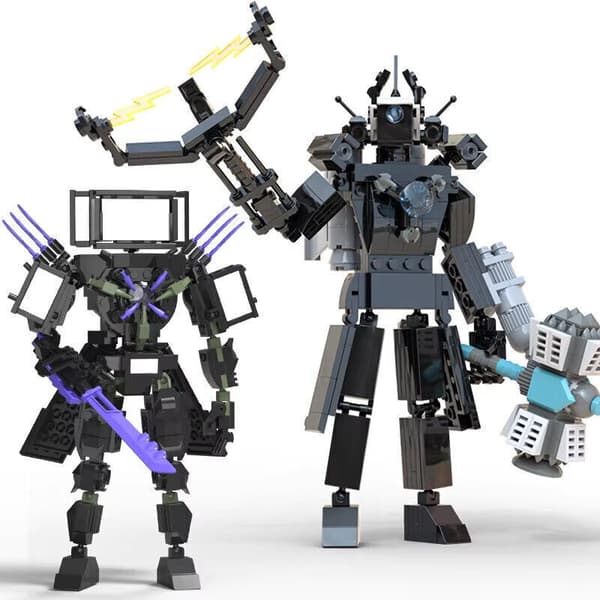 MOC Skibidi Toalett Byggklossar Set Titan Speakerman Cameraman Tvman Klossar 96