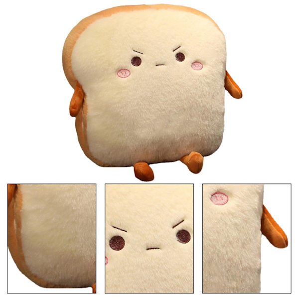 Plysch Brödkudde Simulering Mat Toast Mjuk Docka Kudde Varm Hand Leksak Wronged