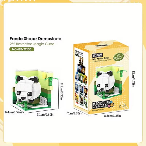 Sött Djur Byggklossar Set - Panda, Koala, Tiger & Fler DIY Leksakspresent Panda