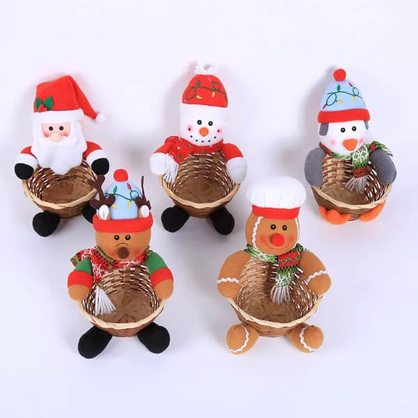 Korg Godis Jul Barn Godis Box Burk Present Xmas Ornament Dekor Hem Gingerbread S（12*18cm）