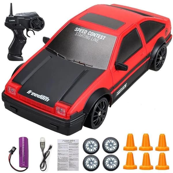 2.4GH fjärrkontroll bil liten laddning höghastighets barn leksak bil modell present Red