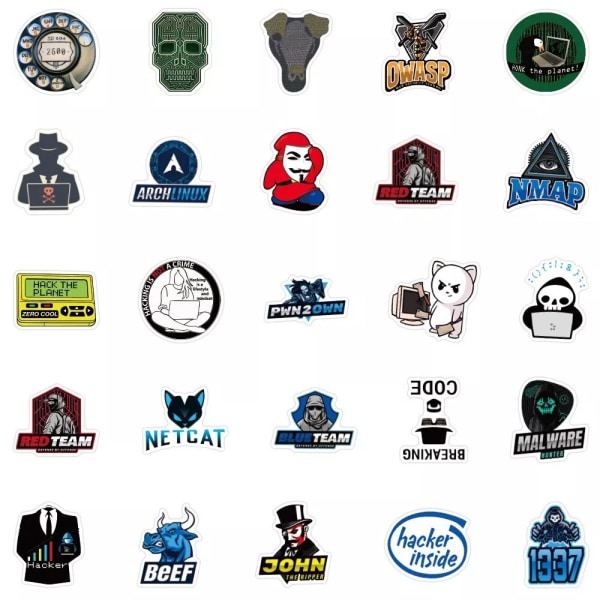 50X Programmerare Kodare Hackare Utvecklare Geek Graffiti Stickers Bärbara PC Dekaler