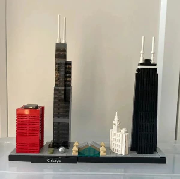 Byggklossar Stadssiluett - New York, London, Dubai Landmärken no box2
