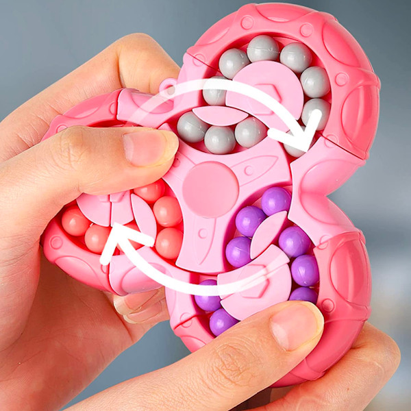 Magic Roterande Finger Spinner Fidget Pussel Speed ​​Cube Stress Relief Leksaker Pink