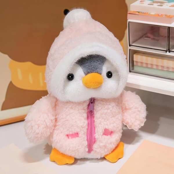 Söt Pingvin Plyschleksak Tecknad Sovande Gosedjur Plyschdocka Barnpresenter Pink(25cm)